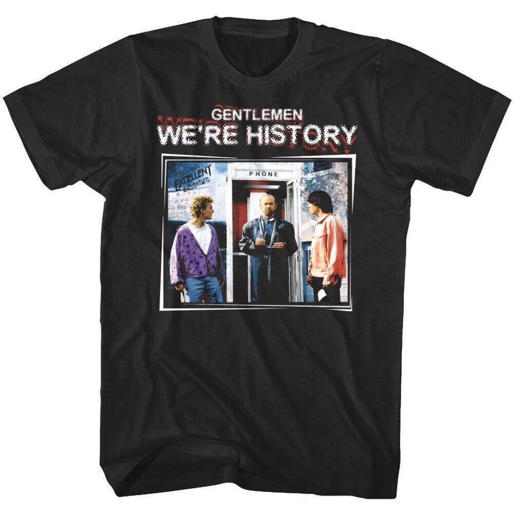 Bill Teds Were History T Shirt Rufus Phone Booth Retro Movie Graphic Fan Tee